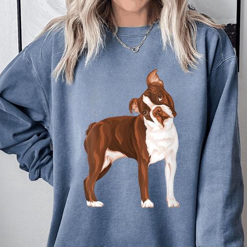 Red Boston Terrier Dog Comfort Colors Sweatshirt - Bostonterriersmerch.com