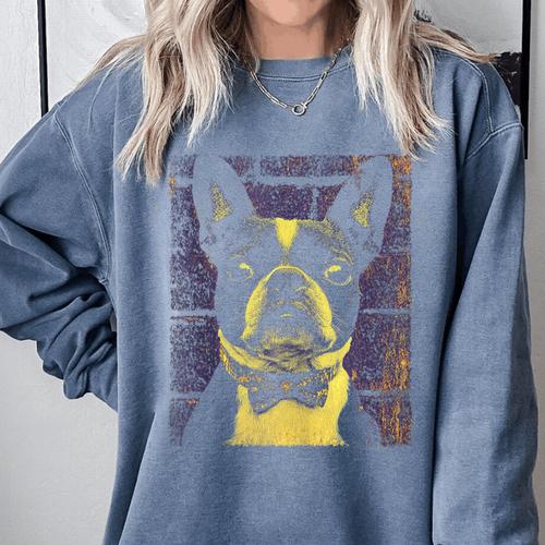 Vintage Boston Terrier Dog Comfort Colors Sweatshirt - Bostonterriersmerch.com