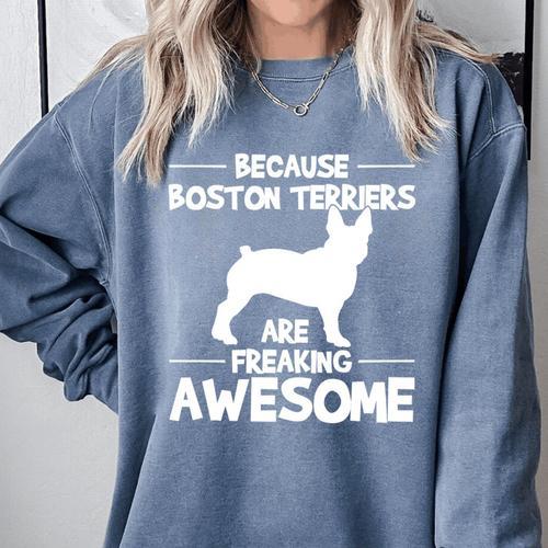 Boston Terrier Awesome Comfort Colors Sweatshirt - Bostonterriersmerch.com CA