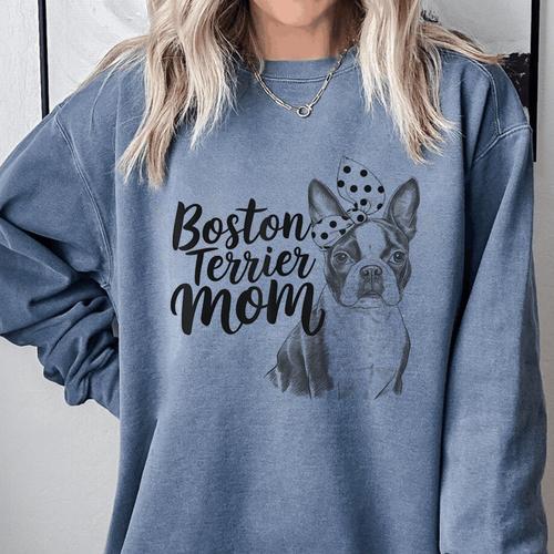 Boston Terrier Dog Bostie Mom Idea For Women Comfort Colors Sweatshirt - Bostonterriersmerch.com