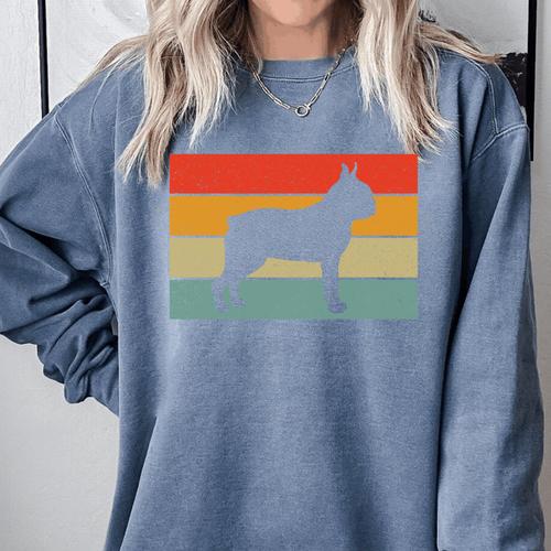 Boston Terrier Dog Lover Retro Vintage Cool For Dog Owner Comfort Colors Sweatshirt - Bostonterriersmerch.com