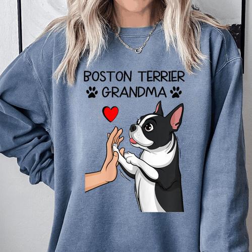Boston Terrier Grandma Mother's Day Dog Mom Comfort Colors Sweatshirt - Bostonterriersmerch.com