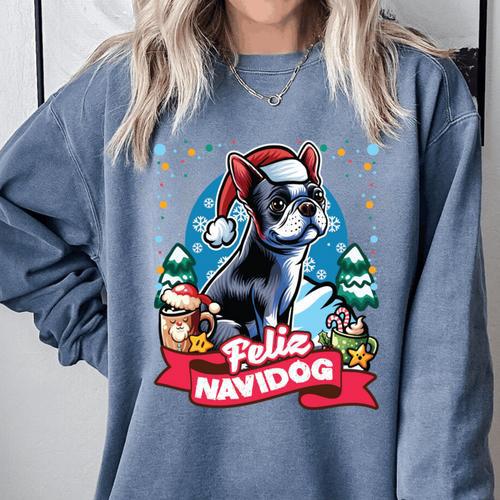 Boston Terrier Santa Claus Coffee Mug Merry Christmas Dogs Comfort Colors Sweatshirt - Bostonterriersmerch.com