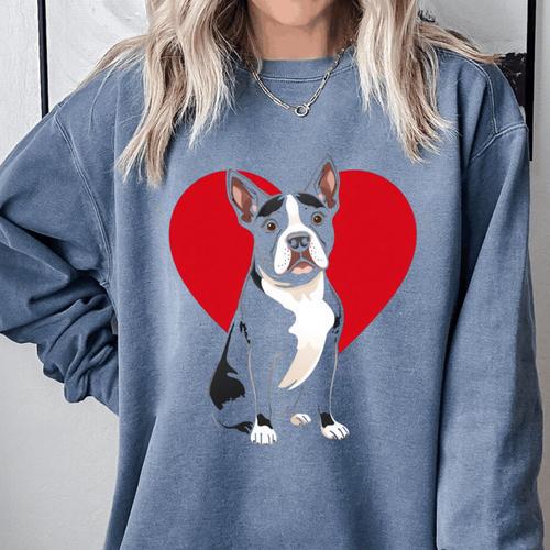 Valentine's Day Boston Terrier Lover Comfort Colors Sweatshirt - Bostonterriersmerch.com