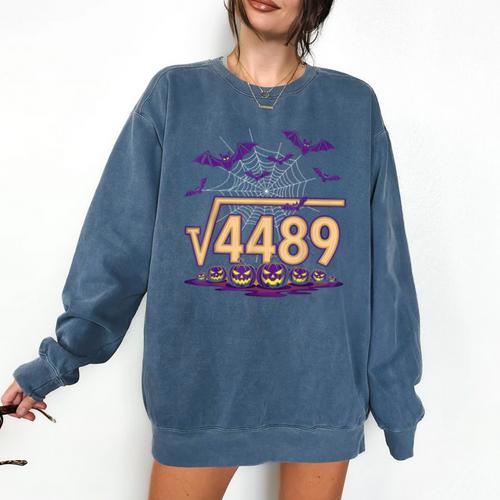 67 Meme Math Teacher Square Root 4489 Halloween Comfort Colors Sweatshirt - teacherstshirts.com UK