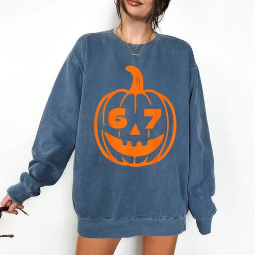 67 Six Seven Halloween Costume For Students Teachers Comfort Colors Sweatshirt - teacherstshirts.com AU