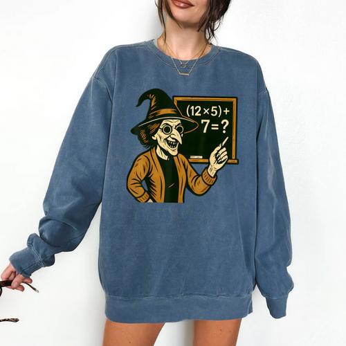 67 Teacher Halloween Witch Six Seven Meme Brainrot Math Joke Comfort Colors Sweatshirt - teacherstshirts.com AU
