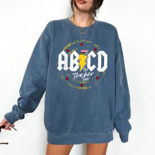 ABCD The Teacher Tour Last Day Of School Rockin' Teacher Comfort Colors Sweatshirt - teacherstshirts.com