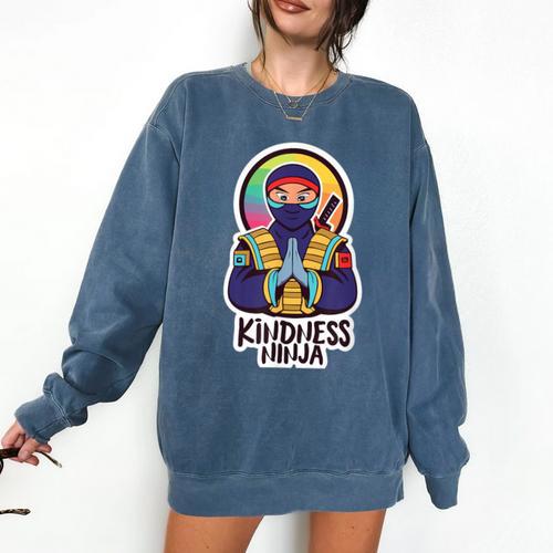 Anti Bullying Kindness Ninja School Teacher Student Comfort Colors Sweatshirt - teacherstshirts.com DE