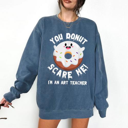 Art Teacher Halloween Donut Lover Costume Kawaii Monster Comfort Colors Sweatshirt - teacherstshirts.com AU