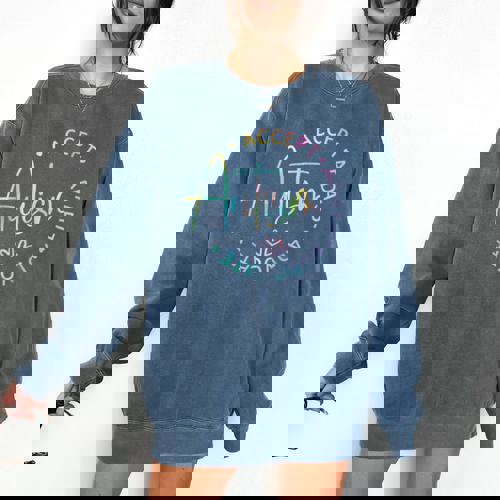 Autism Awareness Accept Adapt Advocate Autism Mom Teacher Comfort Colors Sweatshirt - teacherstshirts.com