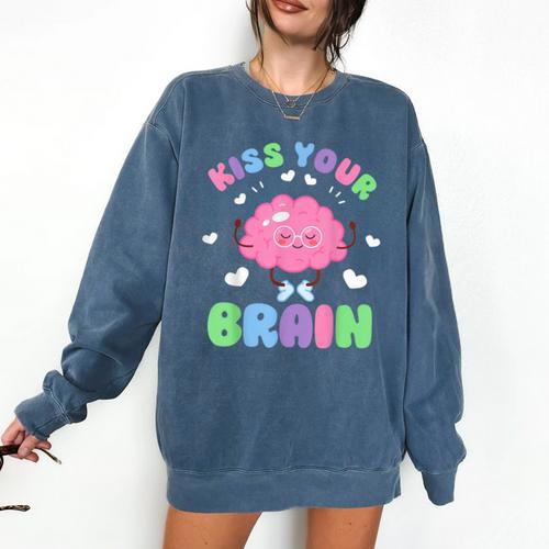 Back To School Kiss Your Brain Cute Teacher Appreciation Comfort Colors Sweatshirt - teacherstshirts.com CA