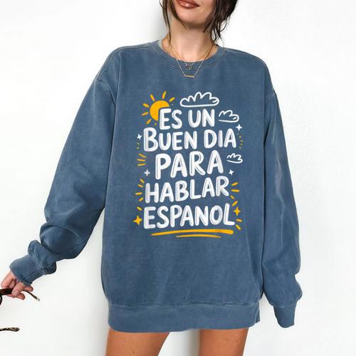 Bilingual Teacher Maestra Spanish Teacher Comfort Colors Sweatshirt - teacherstshirts.com UK