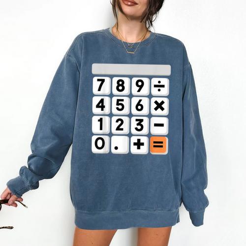 Calculator Easy Halloween Costume For Math Teacher Comfort Colors Sweatshirt - teacherstshirts.com UK