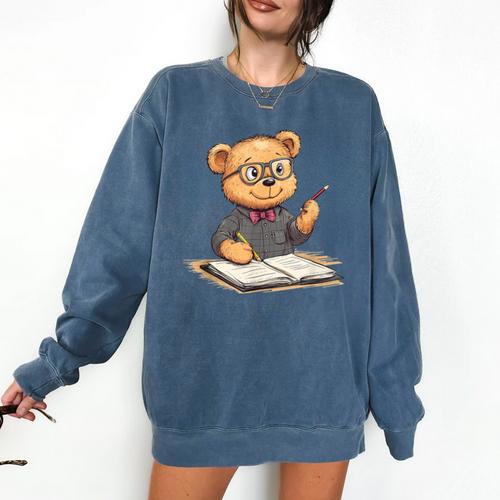 Classroom Fun With Teddy Bear Teacher Comfort Colors Sweatshirt - teacherstshirts.com