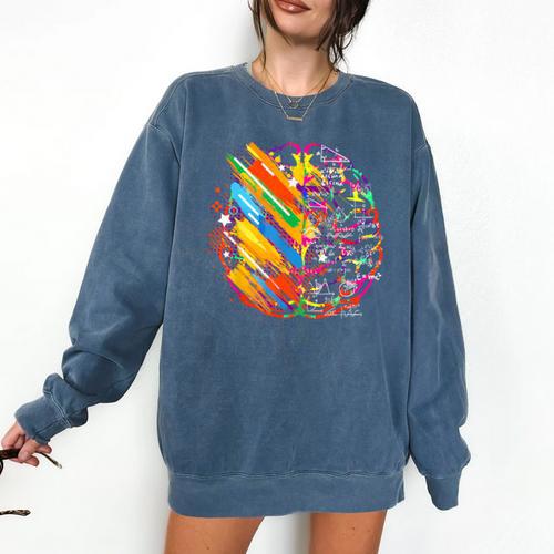 Colorful Brain Art Teacher Artist Painter Student Comfort Colors Sweatshirt - teacherstshirts.com AU