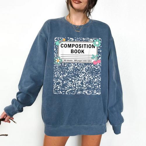 Composition Book Notebook Teachers Matching Group Halloween Comfort Colors Sweatshirt - teacherstshirts.com DE