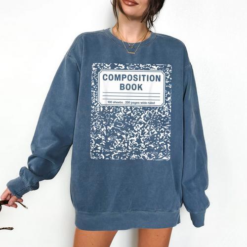 Composition Book Notebook Teachers Matching Group Halloween Comfort Colors Sweatshirt - teacherstshirts.com DE