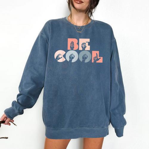 Cool Sign Language ASL Teacher Deaf People ASL Interpreter Comfort Colors Sweatshirt - teacherstshirts.com UK