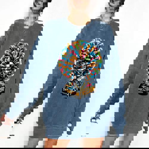 Education Is Freedom History Month Teacher Books Afro Comfort Colors Sweatshirt - teacherstshirts.com