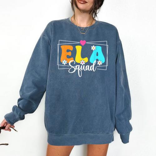 ELA Squad Teacher Back To School English Language Arts Comfort Colors Sweatshirt - teacherstshirts.com AU
