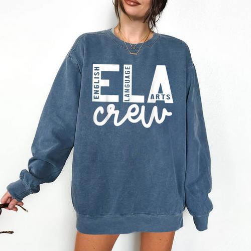 English Language Art Teacher Crew ELA Squad English Teacher Comfort Colors Sweatshirt - teacherstshirts.com AU