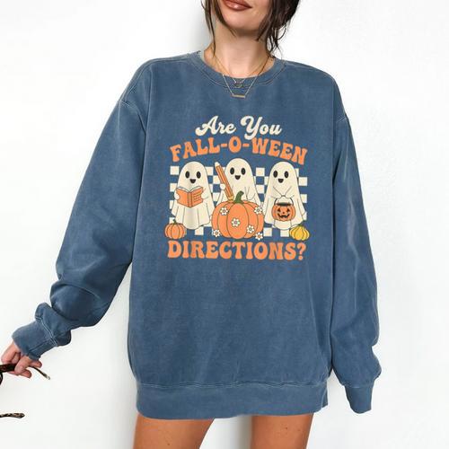 Are You Fall O Ween Directions Halloween Teacher Comfort Colors Sweatshirt - teacherstshirts.com