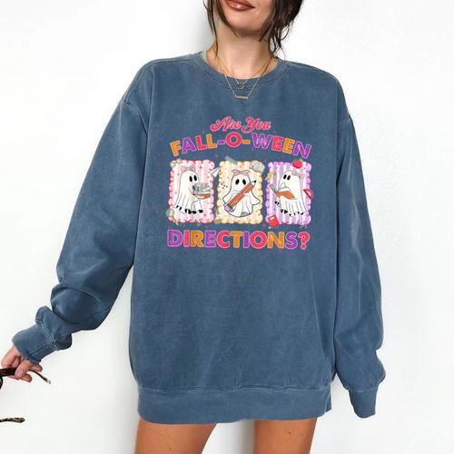 Are You Fall-O-Ween Directions Halloween Teacher Ghost Comfort Colors Sweatshirt - teacherstshirts.com