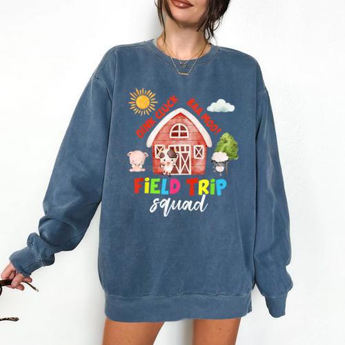 Farm Field Trip Squad Field Day 2025 Teachers Students Comfort Colors Sweatshirt - teacherstshirts.com UK