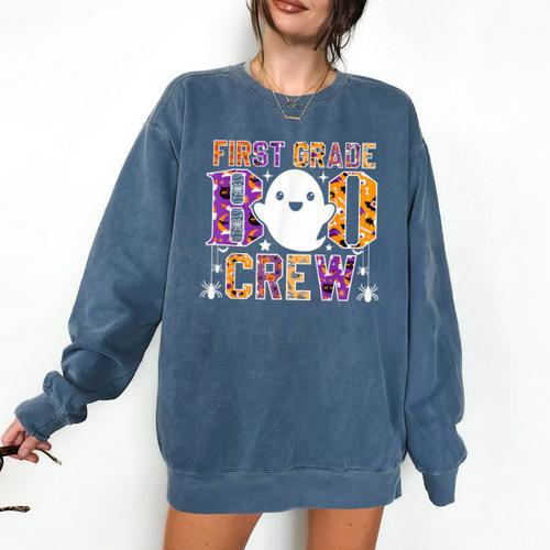 First Grade Boo Crew Teacher Student Halloween Costume Comfort Colors Sweatshirt - teacherstshirts.com UK