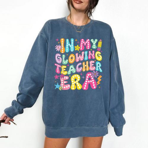 In My Glowing Teacher Era Teaching Back To School Comfort Colors Sweatshirt - teacherstshirts.com