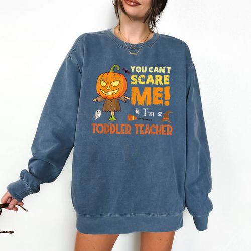 Halloween You Can't Scare Toddler Teacher For Men Women Comfort Colors Sweatshirt - teacherstshirts.com