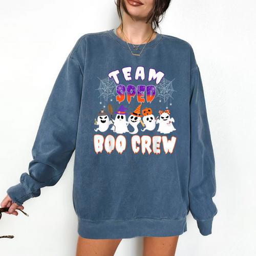 Halloween Costume Team SPED Teacher Special Education Comfort Colors Sweatshirt - teacherstshirts.com CA