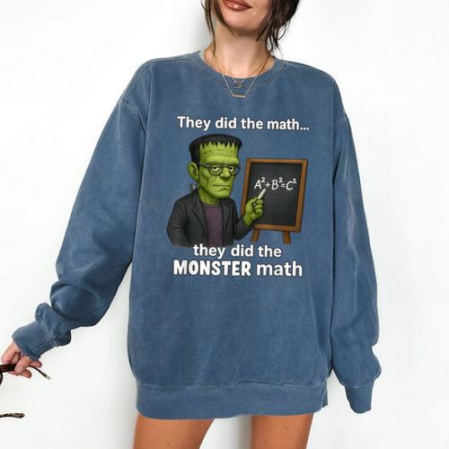 Halloween Monster Math Pun Teacher Humor Comfort Colors Sweatshirt - teacherstshirts.com