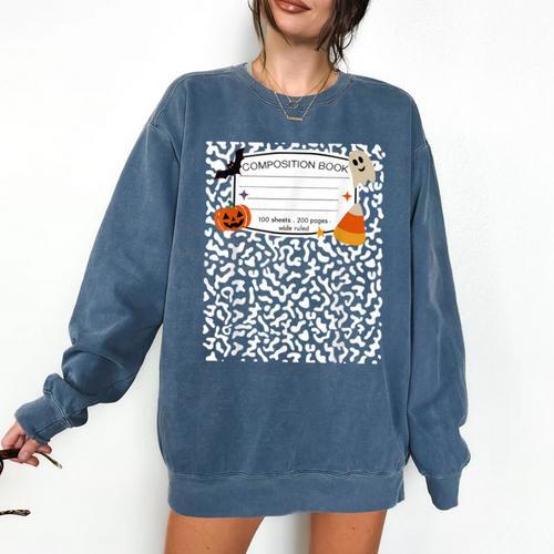 Halloween Teacher Composition Book Notebook Matching Group Comfort Colors Sweatshirt - teacherstshirts.com