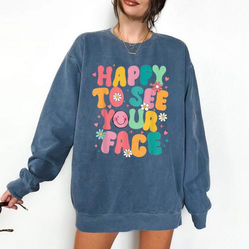 Happy To See Your Face Teacher Disco Ball Back To School Comfort Colors Sweatshirt - teacherstshirts.com