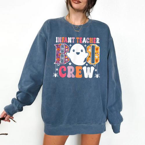 Infant Teacher Boo Crew Halloween Costume Comfort Colors Sweatshirt - teacherstshirts.com AU