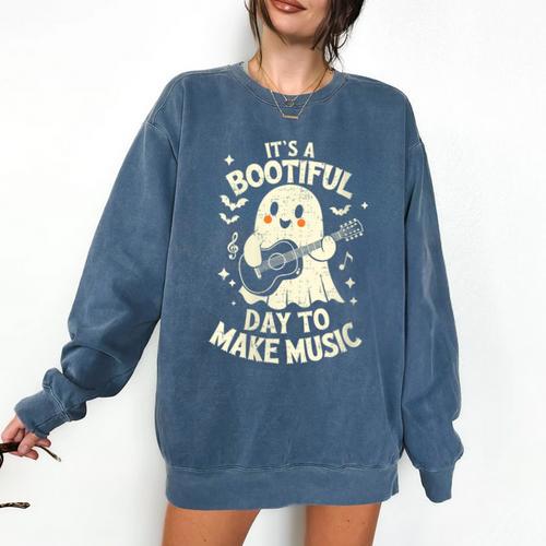 It's A Bootiful Day To Make Music Halloween Music Teacher Comfort Colors Sweatshirt - teacherstshirts.com