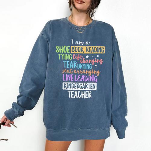 I Am A Kindergarten Teacher Shirt Creative Comfort Colors Sweatshirt - teacherstshirts.com