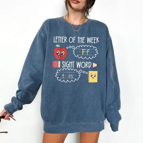 Letter Of The Week Ff Sight Word Teacher Squad Comfort Colors Sweatshirt - teacherstshirts.com CA