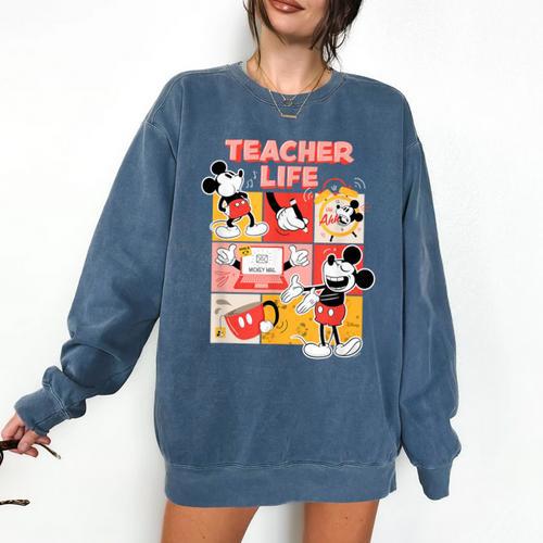 Mickey Mouse Teacher Life Comfort Colors Sweatshirt - teacherstshirts.com AU