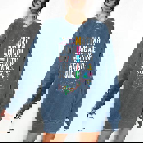 Music Teacher Music Math Language History Reading Science Comfort Colors Sweatshirt - teacherstshirts.com