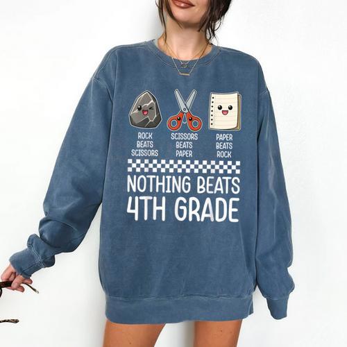 Nothing Beats 4th Grade Back To School Kids Teachers Comfort Colors Sweatshirt - teacherstshirts.com UK