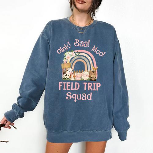 Oink Baa Moo Field Trip Squad Teacher Students Matching Comfort Colors Sweatshirt - teacherstshirts.com