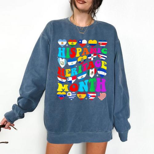 Hispanic Heritage Month 2025 Latino Puerto Rico Teacher Kids Comfort Colors Sweatshirt - teacherstshirts.com
