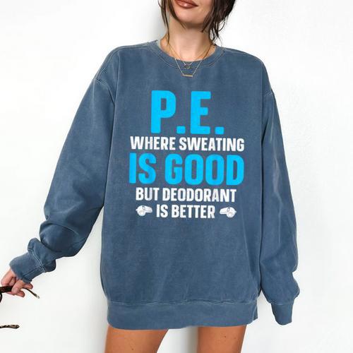 PE Teacher Art For Men Women Gym Teacher Appreciation Comfort Colors Sweatshirt - teacherstshirts.com CA