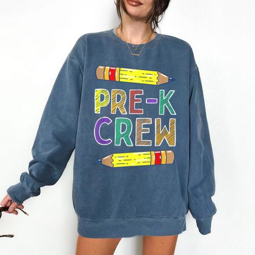 Pre-K Crew PreK Teachers Back To School Comfort Colors Sweatshirt - teacherstshirts.com AU