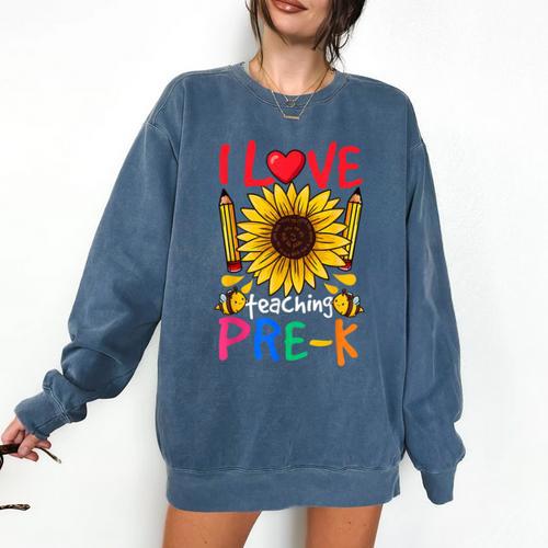 Pre School Teacher Pre-K Teacher Comfort Colors Sweatshirt - teacherstshirts.com CA