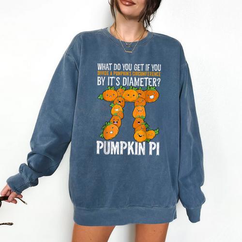 Pumpkin Pi Math Teacher Halloween Geometry Comfort Colors Sweatshirt - teacherstshirts.com
