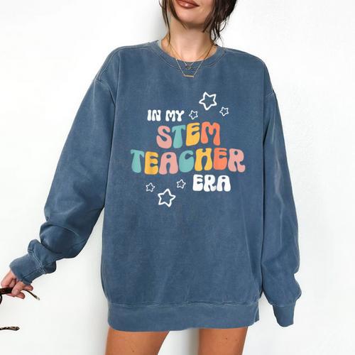 Retro Boho Math Science Professor In My STEM Teacher Era Comfort Colors Sweatshirt - teacherstshirts.com CA